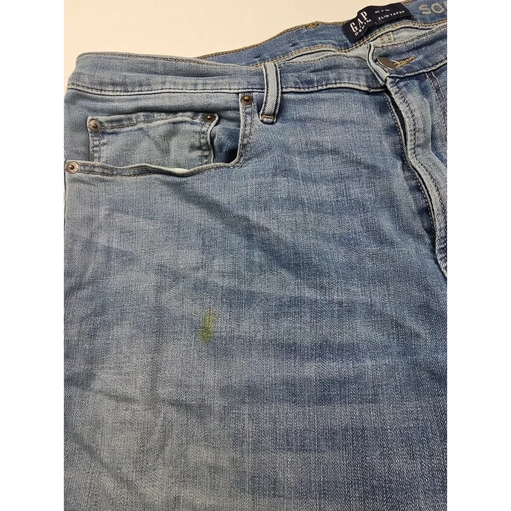 Men's‎ Gap Soft Wear Slim Taper Blue Jeans Size 40 X 32  Workwear Comfort
